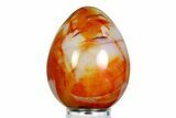 Vibrant Polished Carnelian Agate Egg - Madagascar #355493-1
